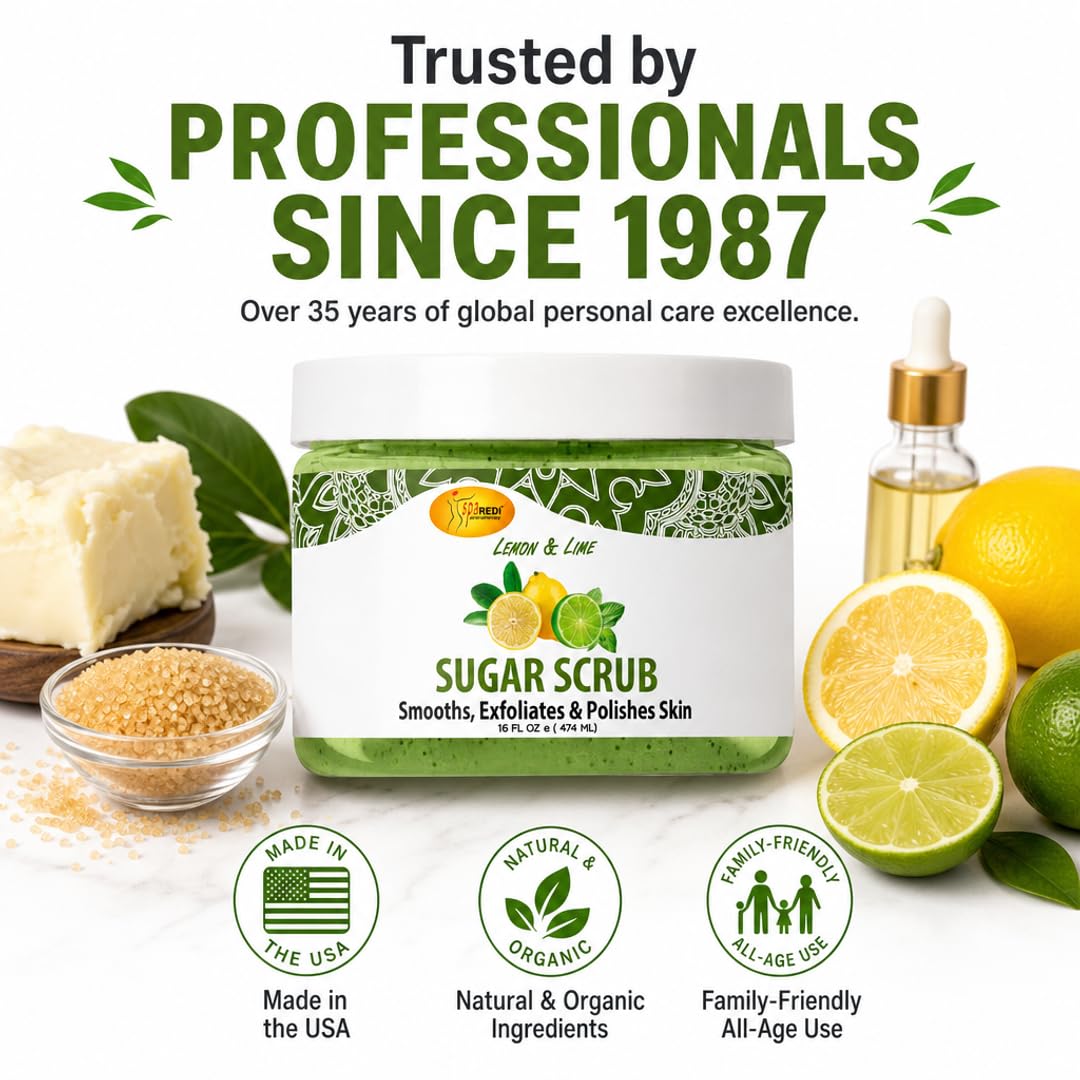 SPA REDI Sugar Body Scrub - Exfoliating &amp; Moisturizing for Smooth, Fresh Skin