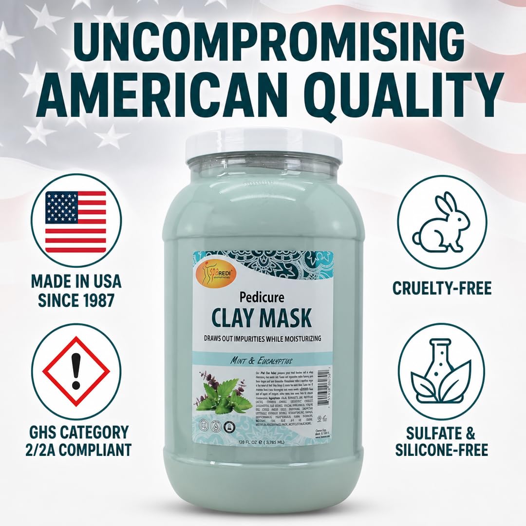 SPA REDI Clay Mask - Detoxifying, Hydrating &amp; Pore Purifying for Body and Pedicure