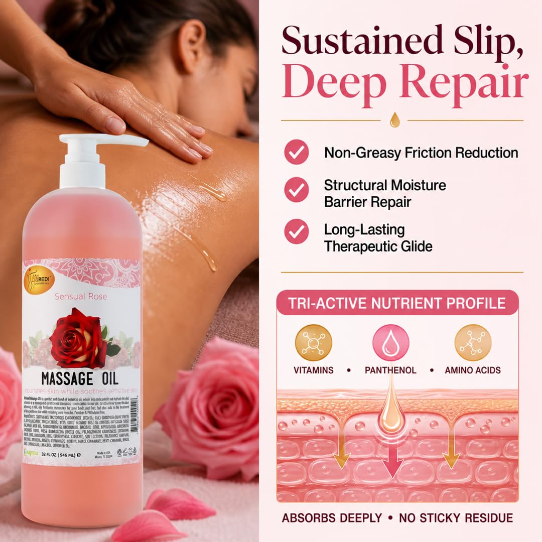 SPA REDI Massage Oil - Soothing Relief for Sore Muscles &amp; Hydrated Skin