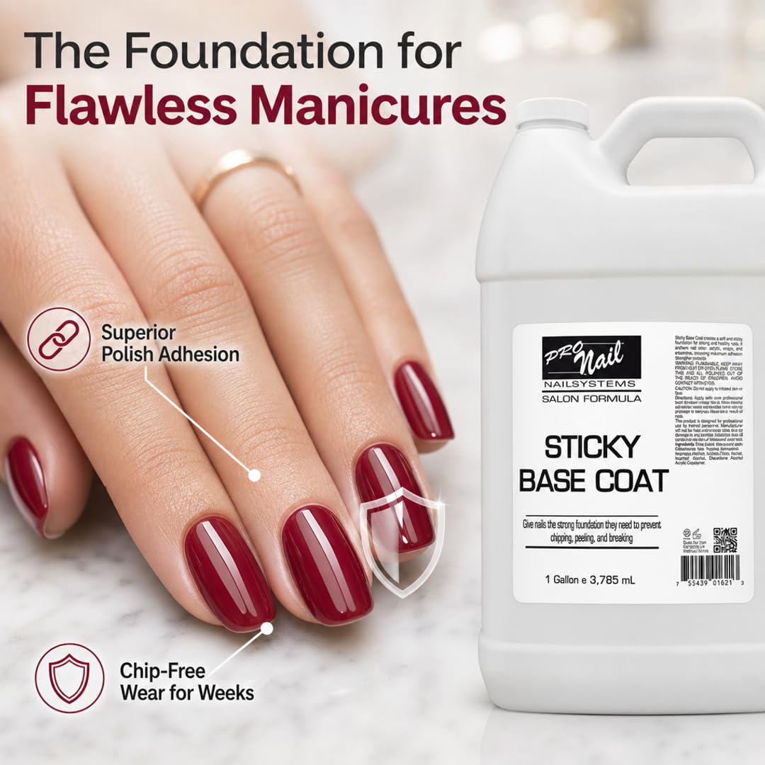 PRO NAIL Sticky Base Coat - Enhances Adhesion for Long-Lasting Nail Polish