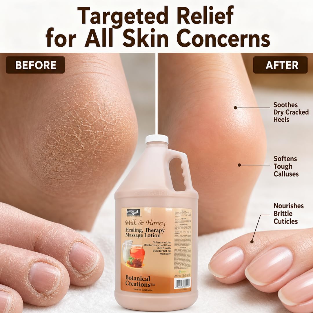 PRO NAIL Healing Therapy Massage Lotion - Nourishes &amp; Moisturizes Skin, Perfect for Pedicure, Manicure &amp; Body Care
