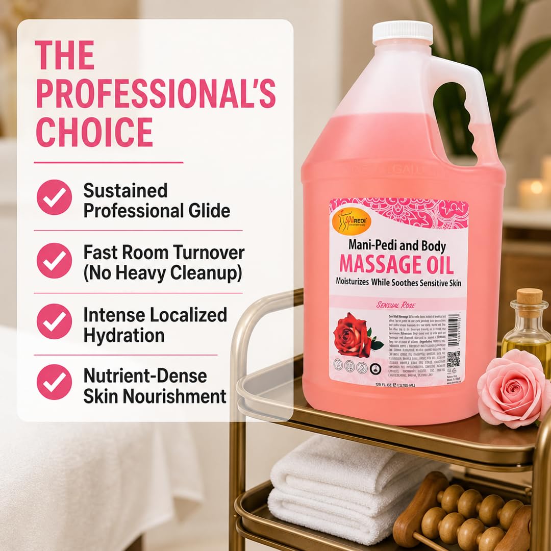 SPA REDI Massage Oil - Soothing Relief for Sore Muscles &amp; Hydrated Skin