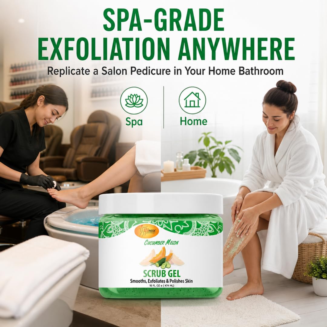 SPA REDI Exfoliating Scrub Pumice Gel - Hydrating Body Exfoliator with Hyaluronic Acid - Refresh &amp; Revitalize
