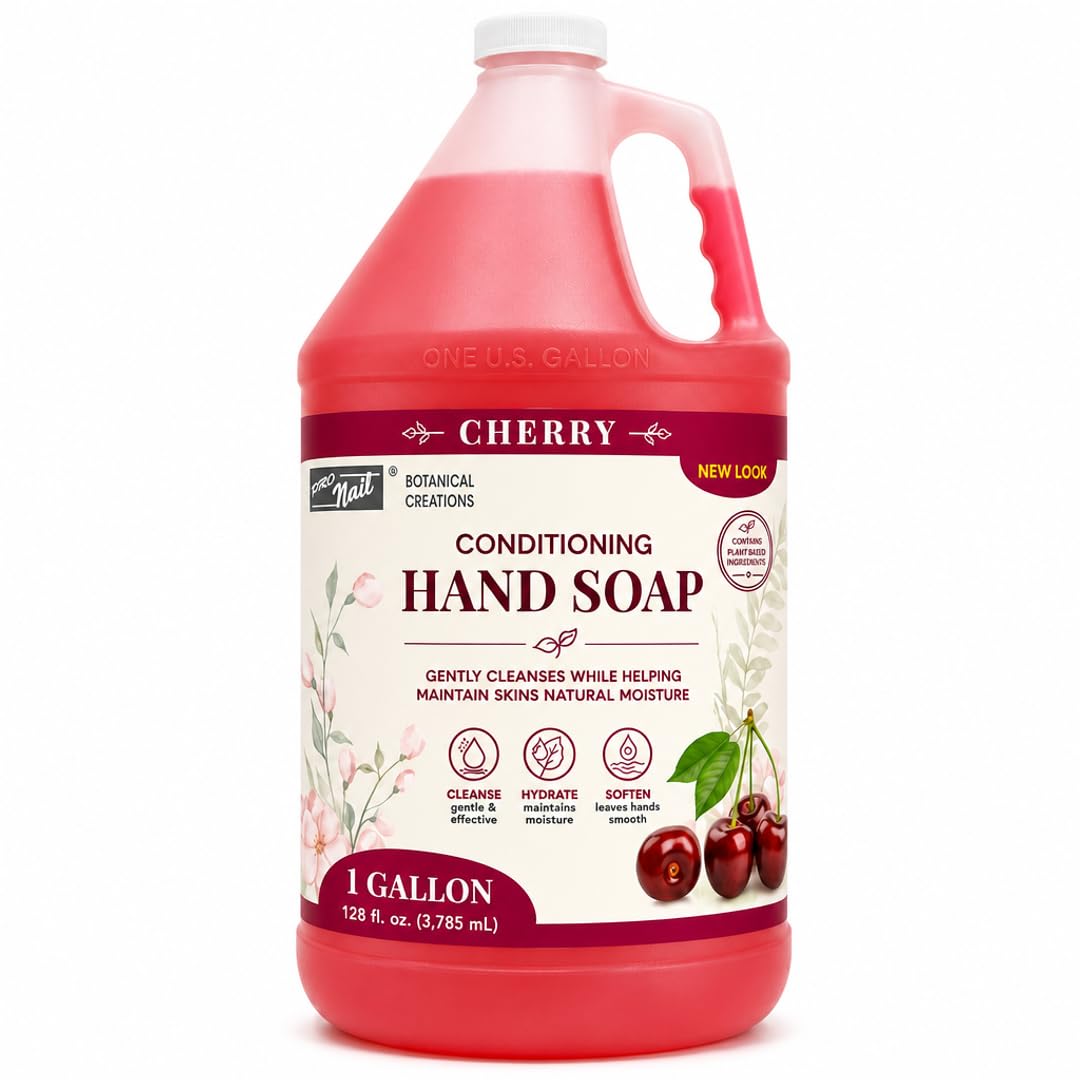 PRO NAIL Liquid Hand Soap Refill - Deeply Cleanses &amp; Hydrates - Aloe Vera &amp; Cherry - Bulk Size - Beauty Market Online