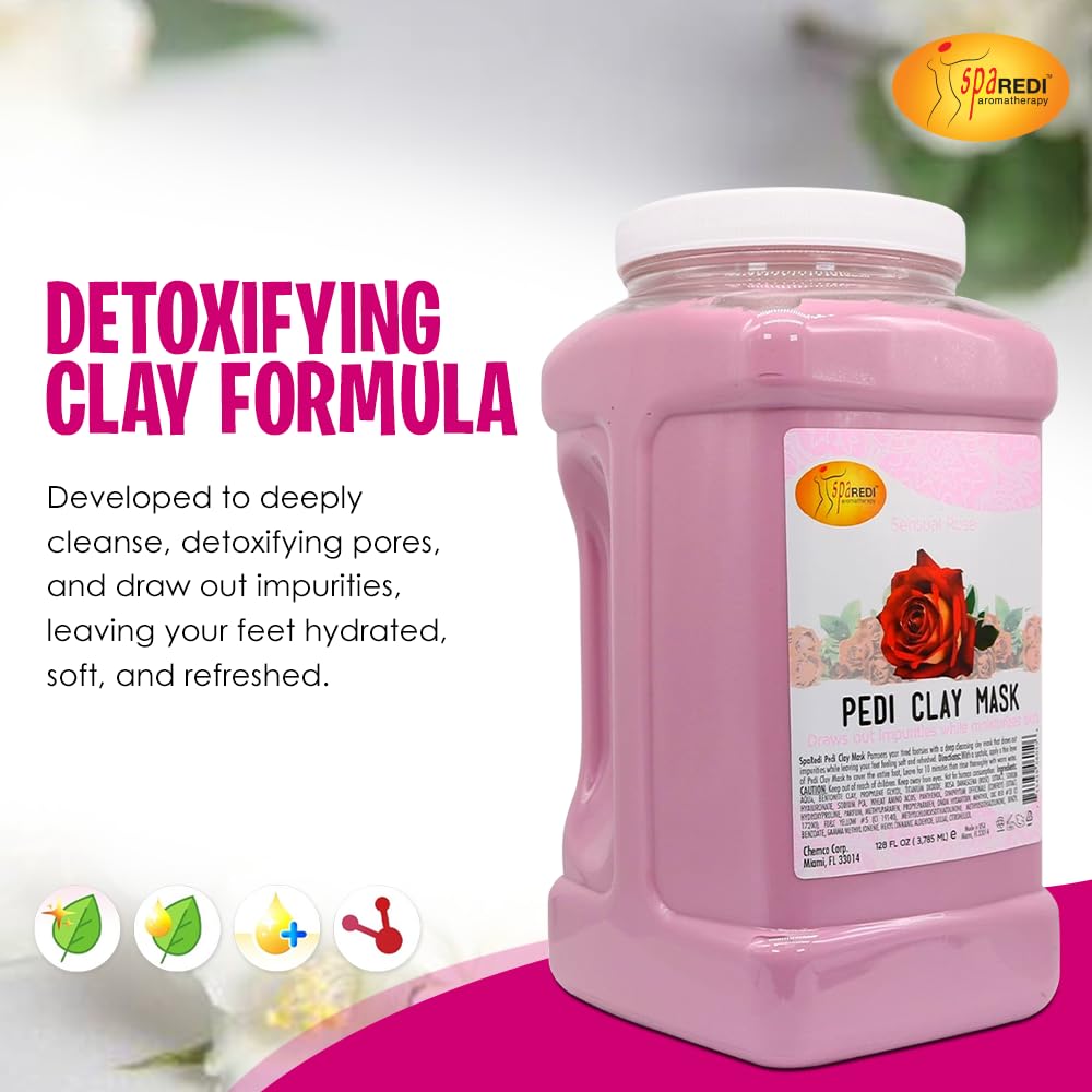 SPA REDI Clay Mask - Detoxifying, Hydrating &amp; Pore Purifying for Body and Pedicure
