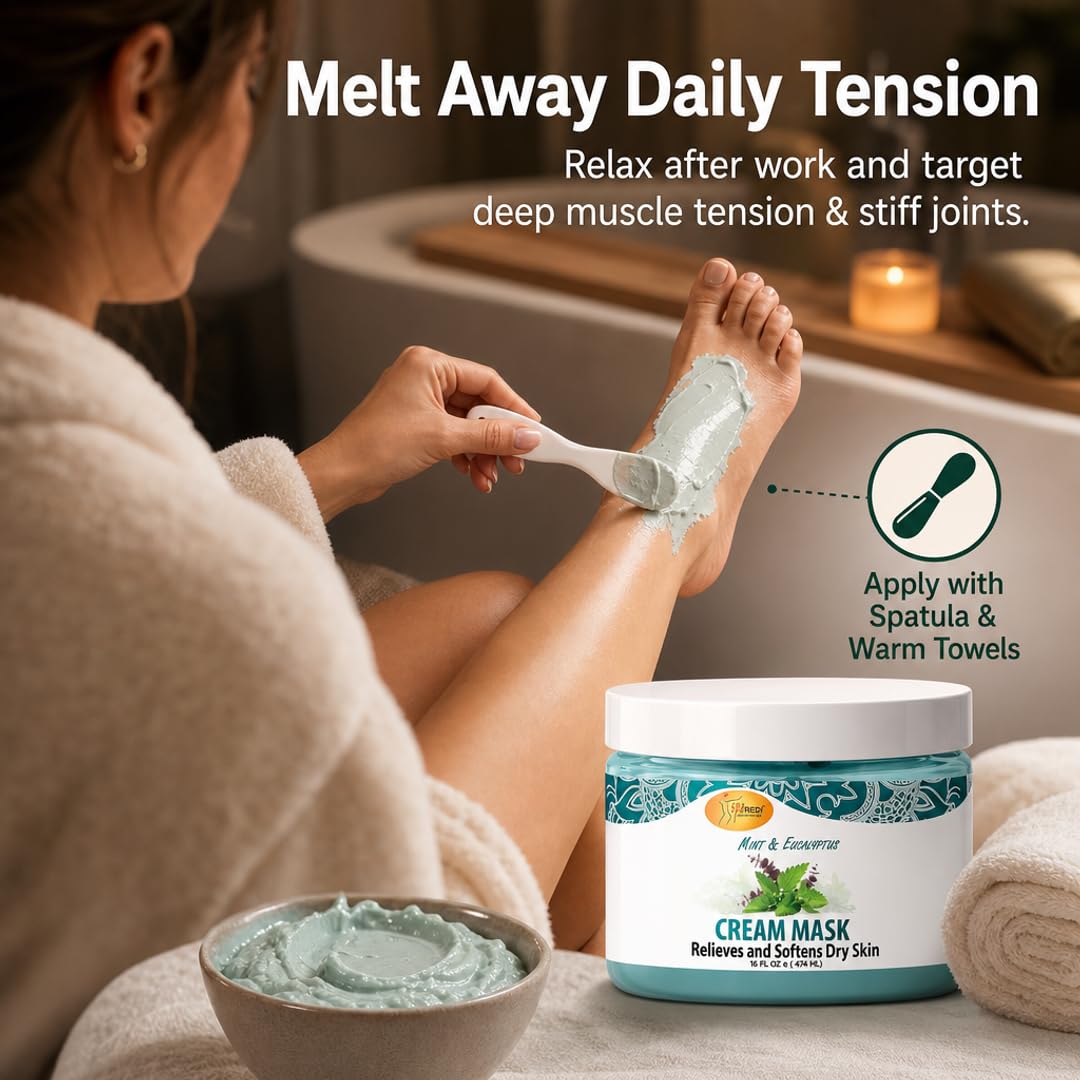 SPA REDI Body &amp; Foot Cream Mask - Hydrating &amp; Refreshing for Tired Skin