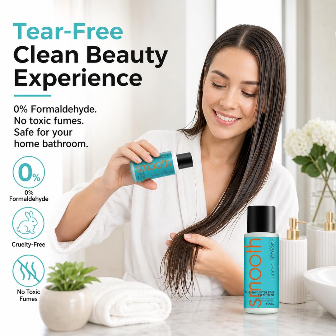 KERAGEN Brazilian Keratin Smoothing Treatment Formaldehyde-Free Blowout Straightening System