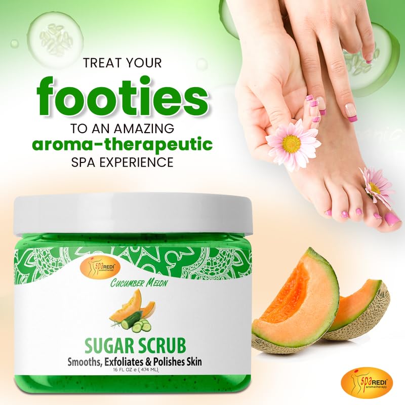 SPA REDI Sugar Body Scrub - Exfoliating &amp; Moisturizing for Smooth, Fresh Skin