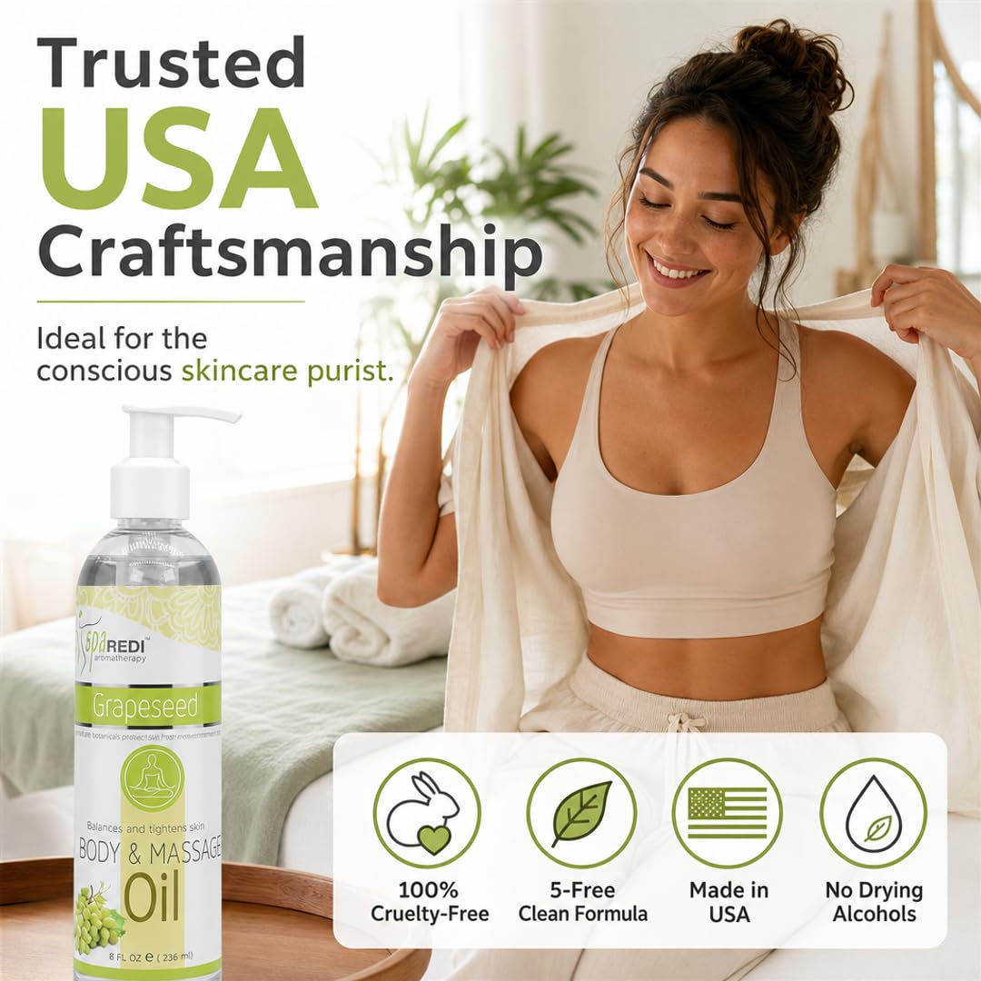 SPA REDI Massage Oil - Soothing Relief for Sore Muscles &amp; Hydrated Skin