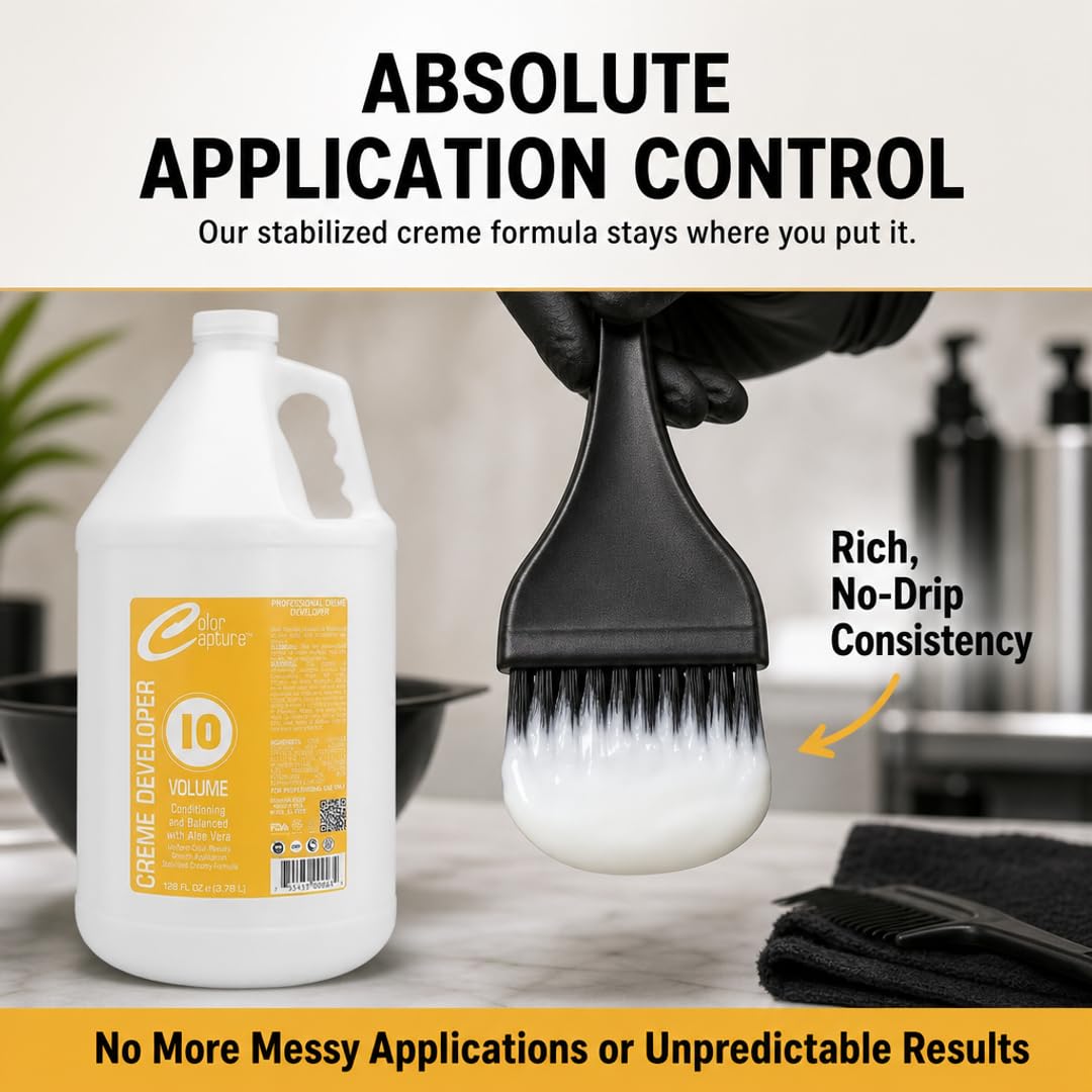 COLOR CAPTURE - Cream Developer, Hair Color Enhancer - Provides Consistent, Vibrant Results for Professional Coloring