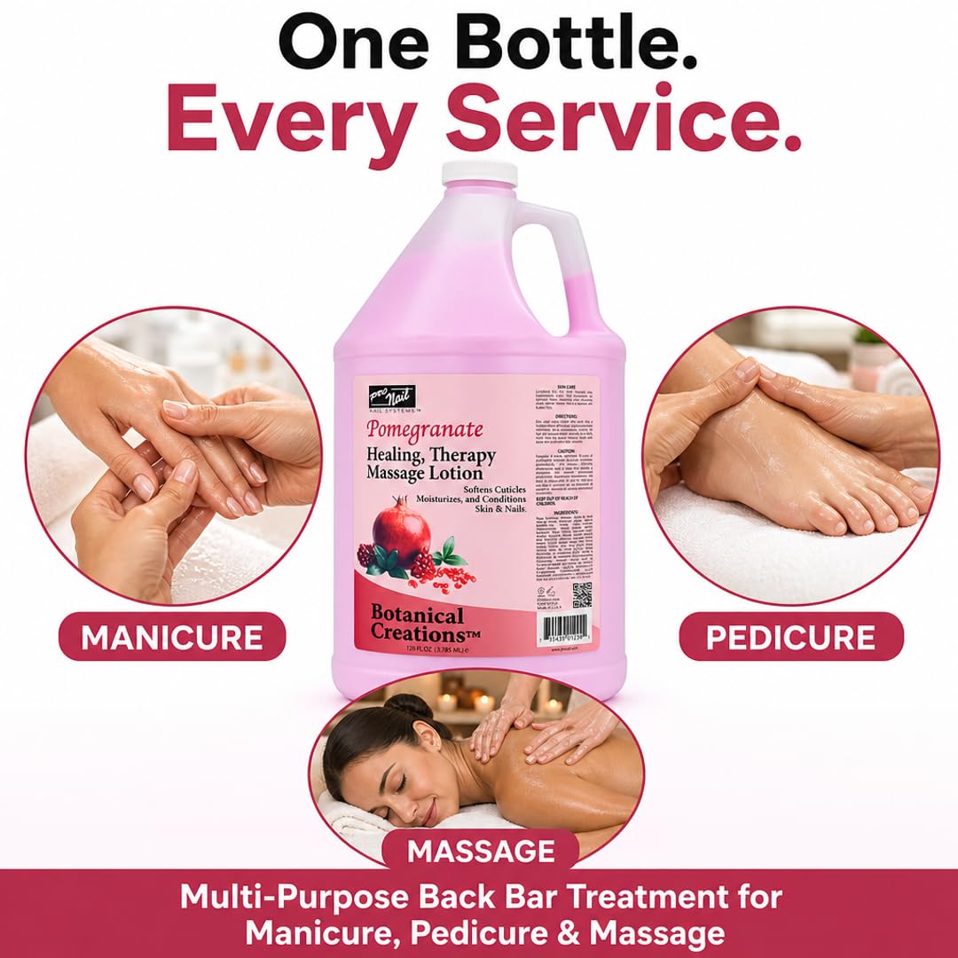PRO NAIL Healing Therapy Massage Lotion - Nourishes &amp; Moisturizes Skin, Perfect for Pedicure, Manicure &amp; Body Care