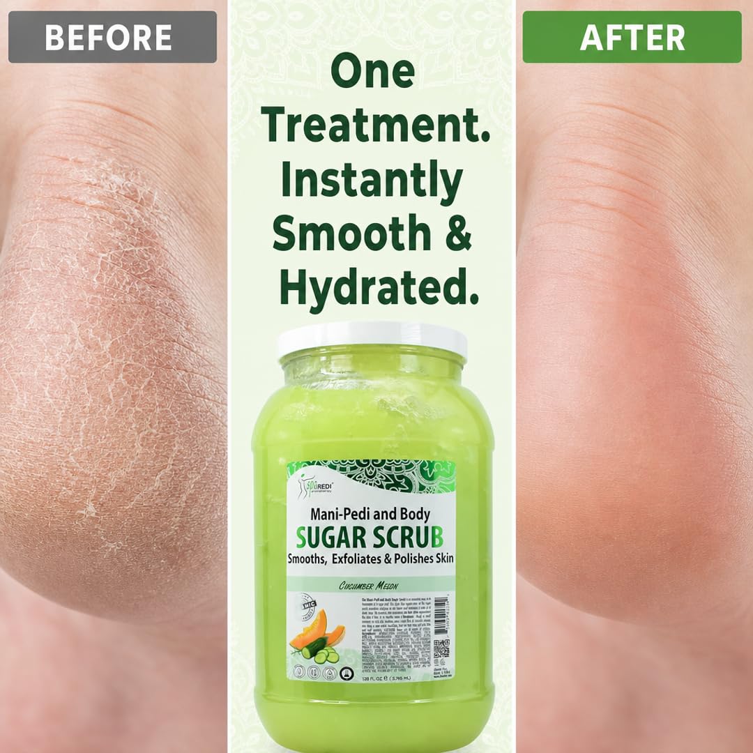 SPA REDI Sugar Body Scrub - Exfoliating &amp; Moisturizing for Smooth, Fresh Skin