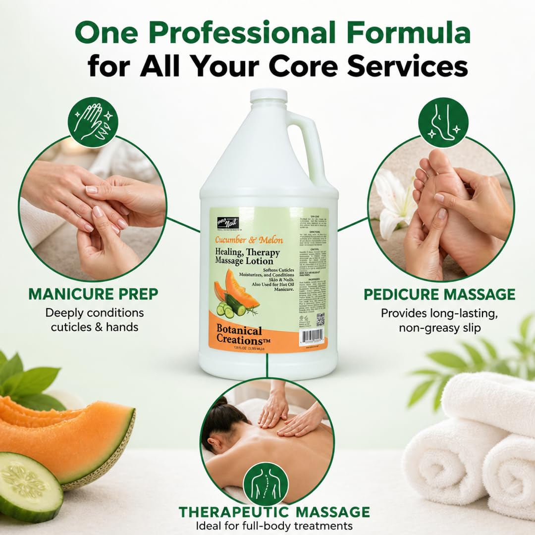 PRO NAIL Healing Therapy Massage Lotion - Nourishes &amp; Moisturizes Skin, Perfect for Pedicure, Manicure &amp; Body Care
