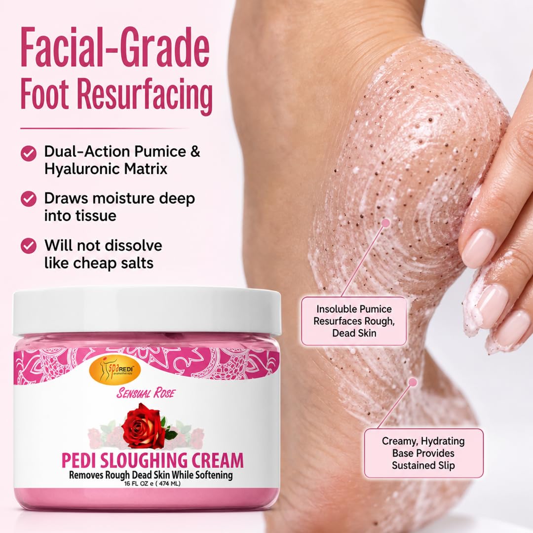 SPA REDI Sensual Rose Foot Cream sloughing lotion jar