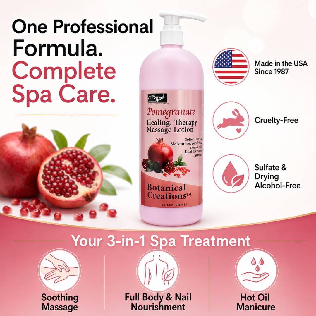 PRO NAIL Healing Therapy Massage Lotion - Nourishes &amp; Moisturizes Skin, Perfect for Pedicure, Manicure &amp; Body Care