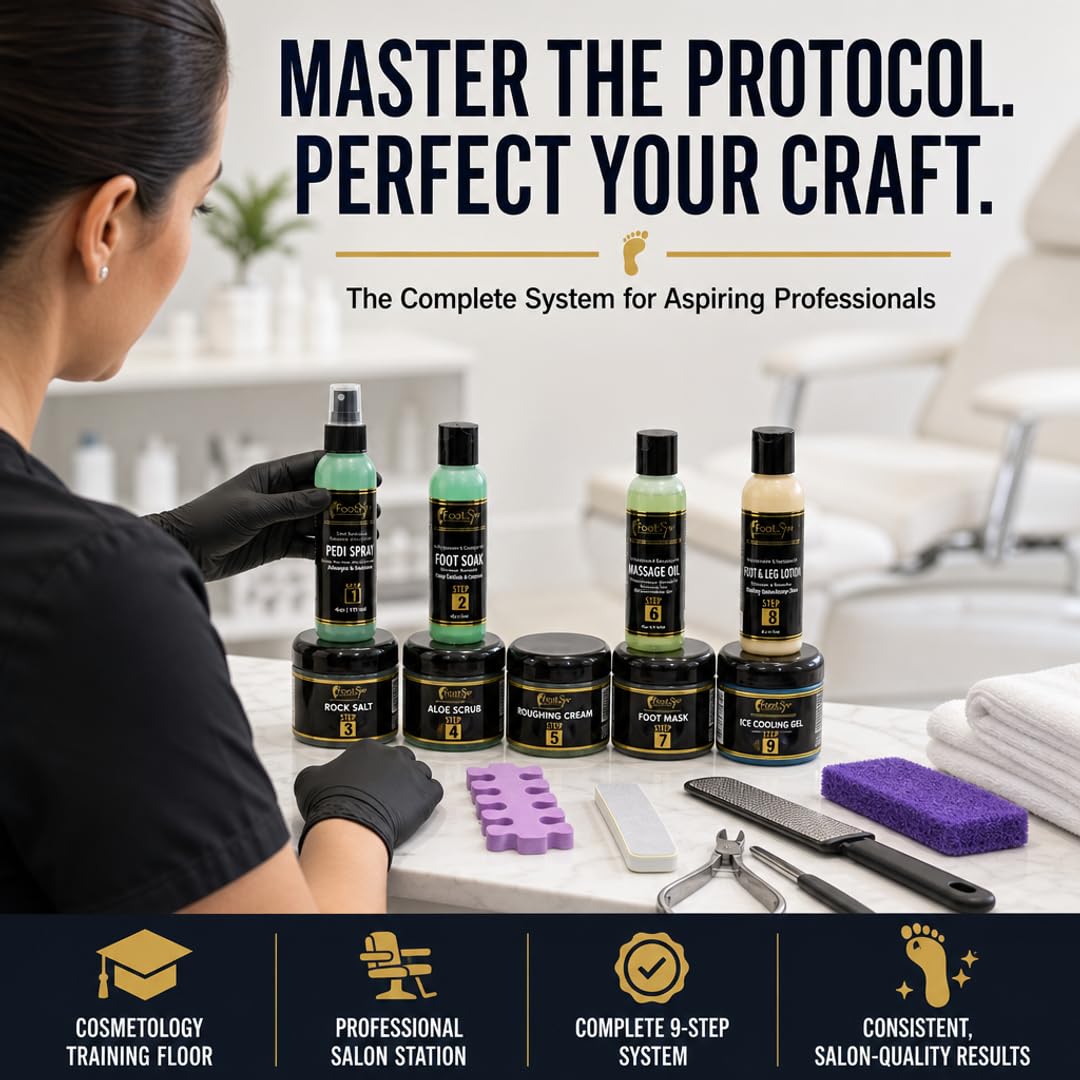 Foot Spa Professional Pedicure Student Kit – Complete 10-Piece Aromatherapeutic Spa Pedicure Se