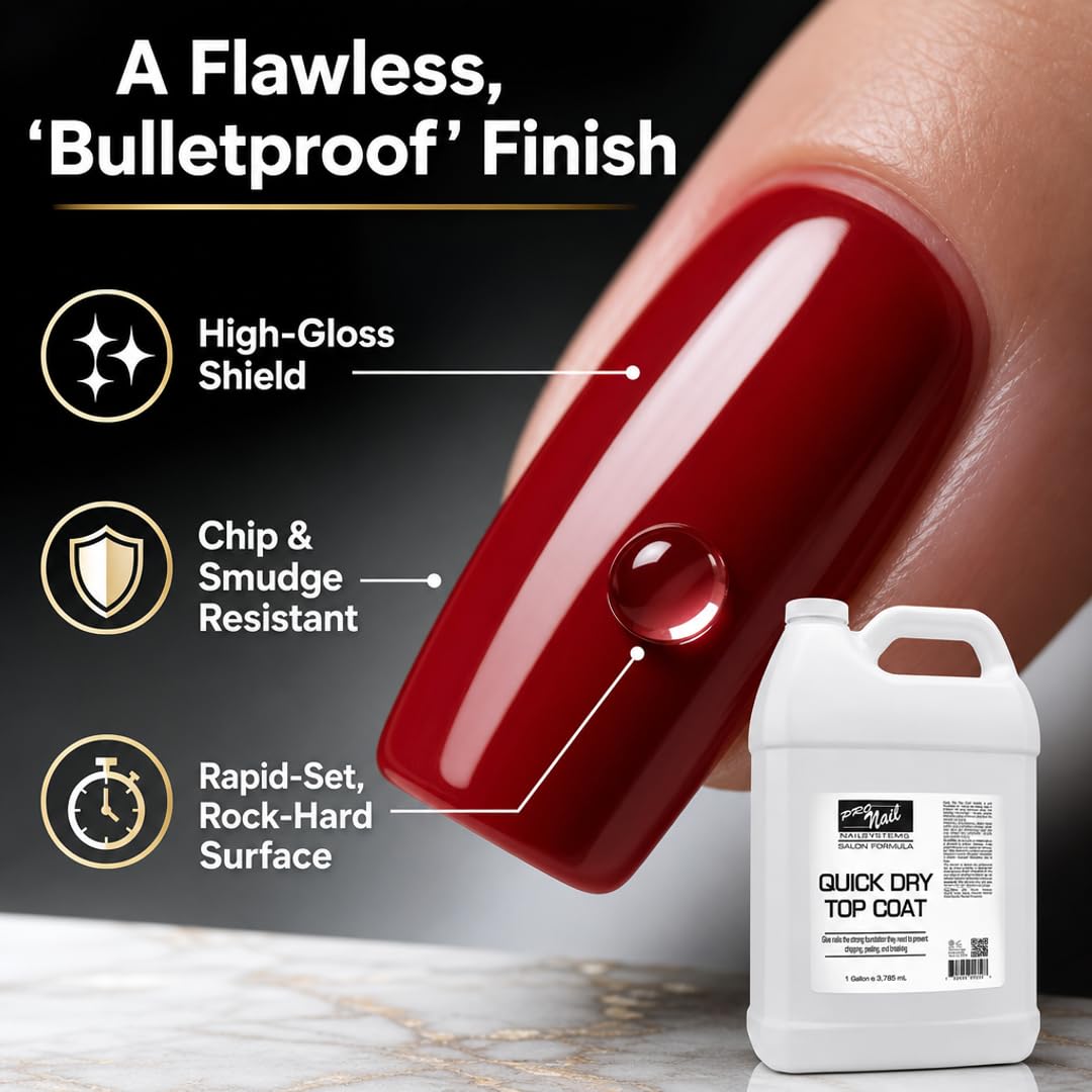PRO NAIL - Quick Dry Nail Polish Top Coat - Professional Strength, Fast Dry, High Gloss Shine - Beauty Market Online