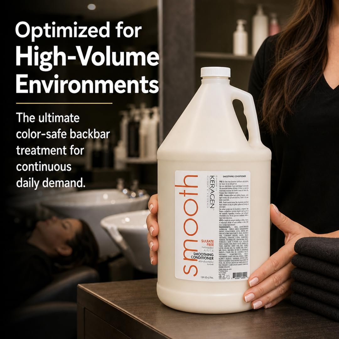KERAGEN Smoothing Shampoo &amp; Conditioner - Keratin &amp; Collagen Infused Frizz Control System