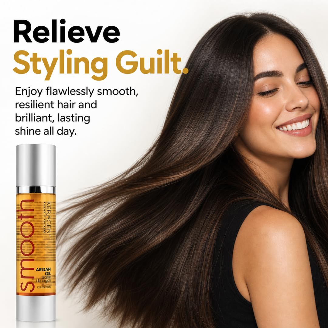 KERAGEN Nourishing Hair Serum 1.7 oz with Argan Oil