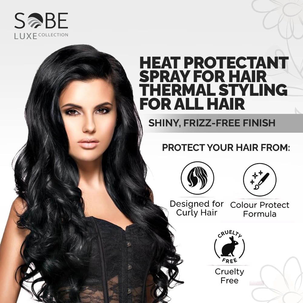 SOBE LUXE - Heat Protectant Spray for Hair, 8 Oz - Blow Dry, Thermal Styling, Frizz-Free Finish