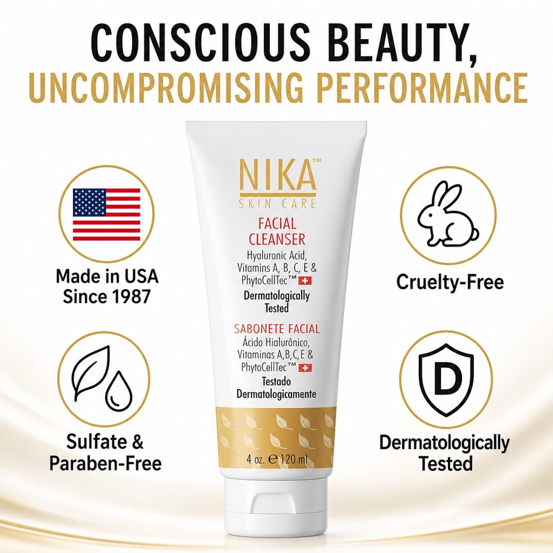 NIKA Facial Cleanser with Hyaluronic Acid, Retinol