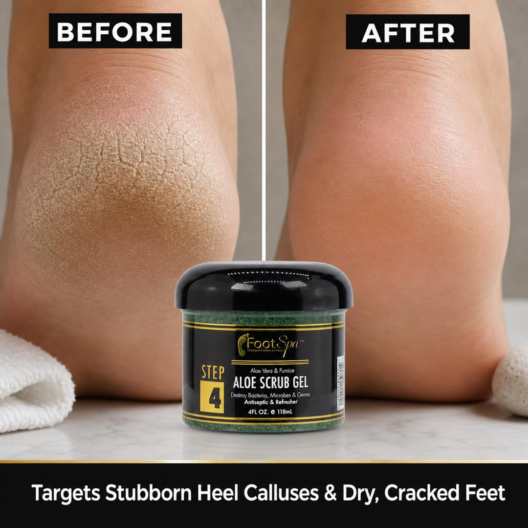 Foot Spa Exfoliating Scrub Gel – Bulk Refill Gallon for Manicure, Pedicure &amp; Body – Infused with Aloe Vera &amp; Salicylic Acid – Professional Exfoliator for Smooth, Polished &amp; Hydrated Skin