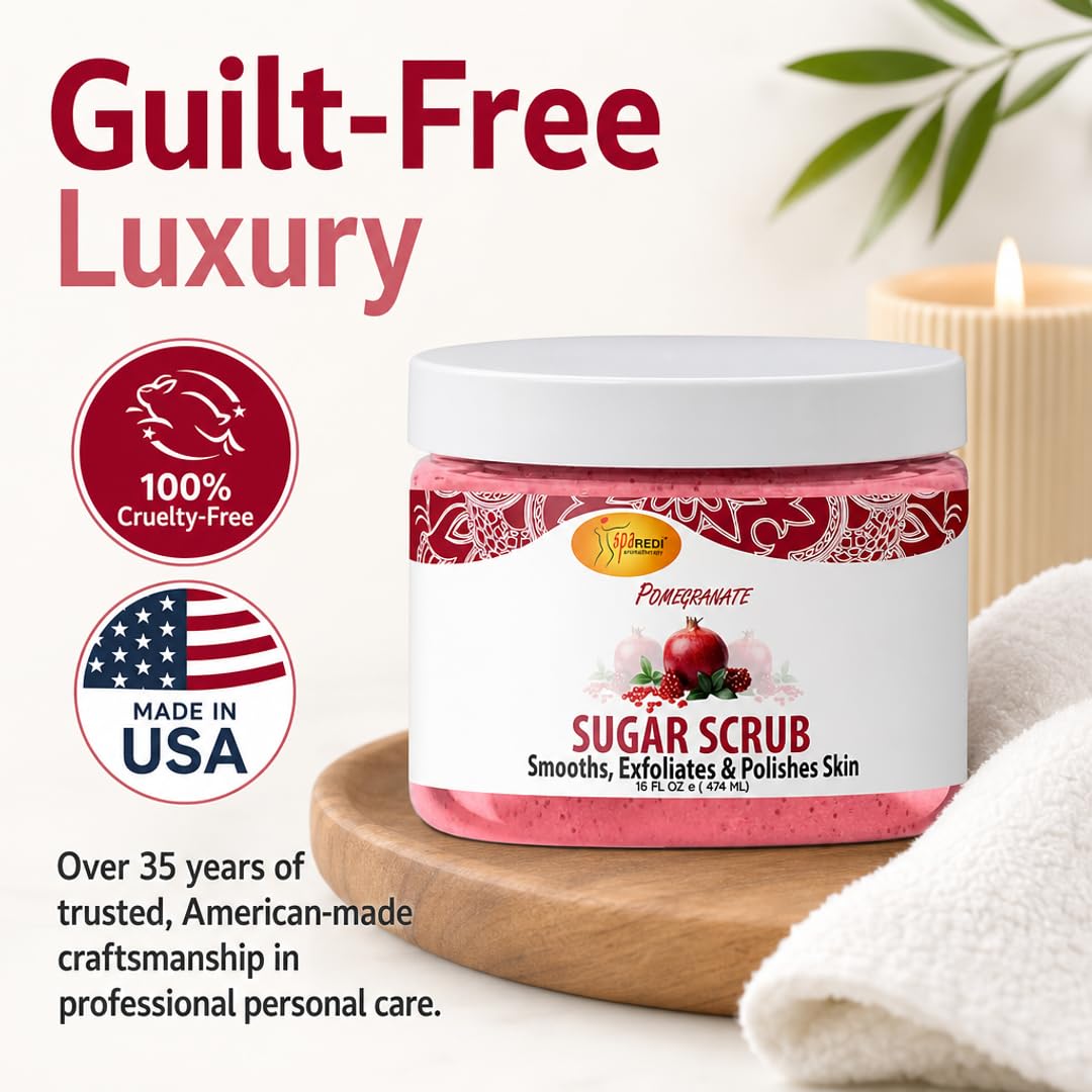 SPA REDI Sugar Body Scrub - Exfoliating &amp; Moisturizing for Smooth, Fresh Skin