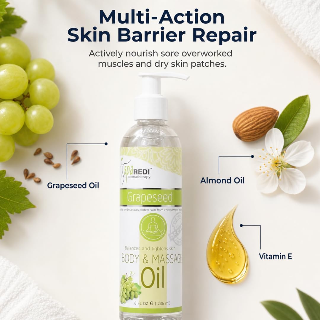 SPA REDI Massage Oil - Soothing Relief for Sore Muscles &amp; Hydrated Skin