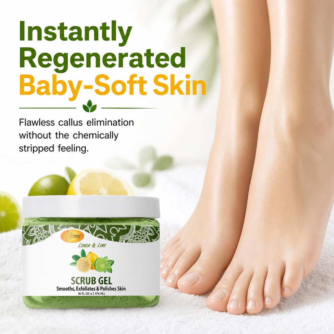 SPA REDI Exfoliating Scrub Pumice Gel - Hydrating Body Exfoliator with Hyaluronic Acid - Refresh &amp; Revitalize