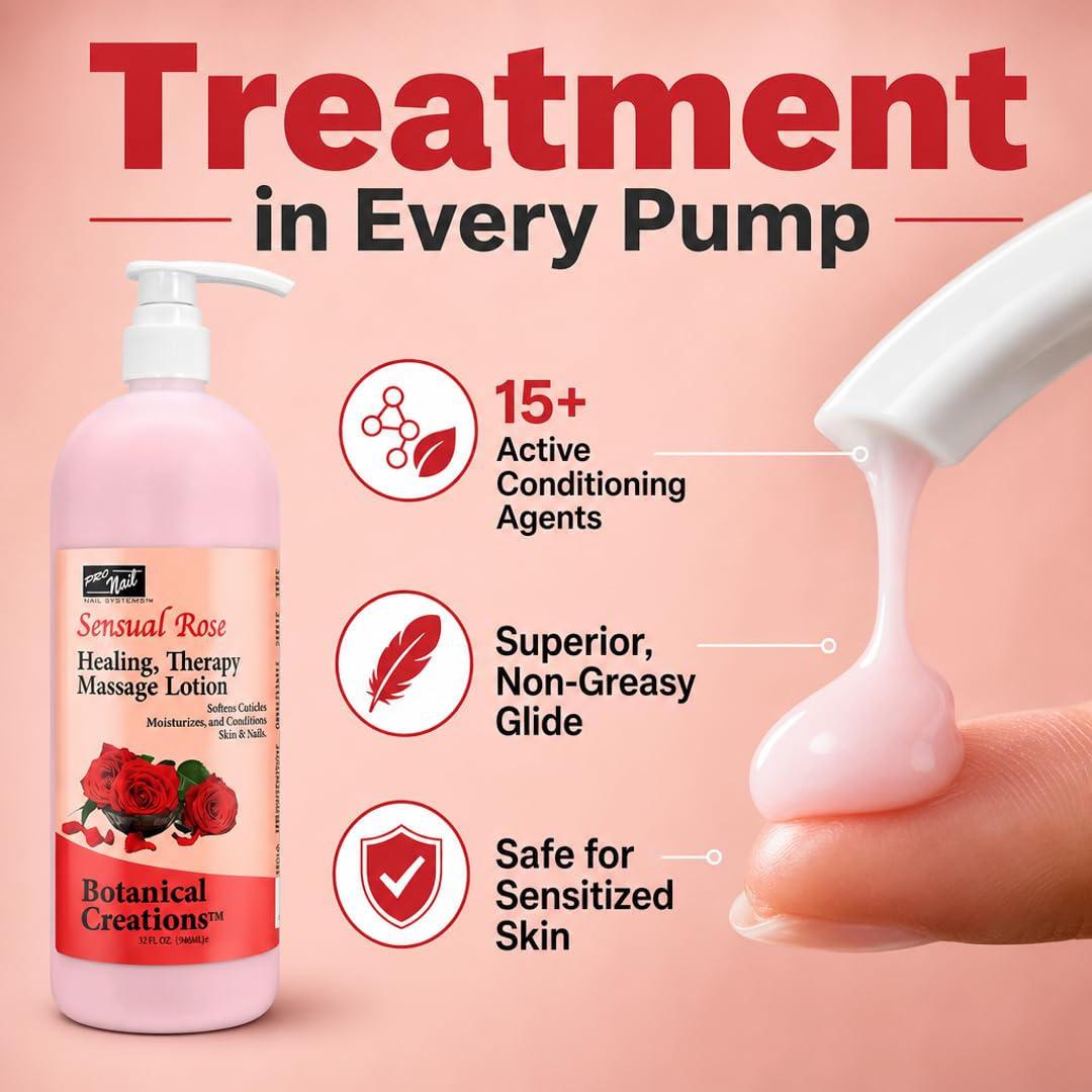 PRO NAIL Healing Therapy Massage Lotion - Nourishes &amp; Moisturizes Skin, Perfect for Pedicure, Manicure &amp; Body Care