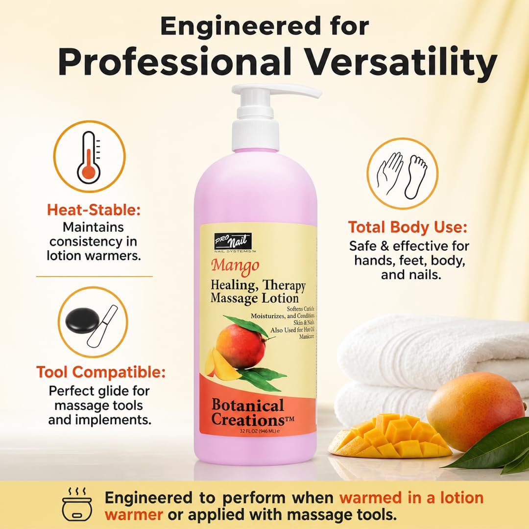 PRO NAIL Healing Therapy Massage Lotion - Nourishes &amp; Moisturizes Skin, Perfect for Pedicure, Manicure &amp; Body Care