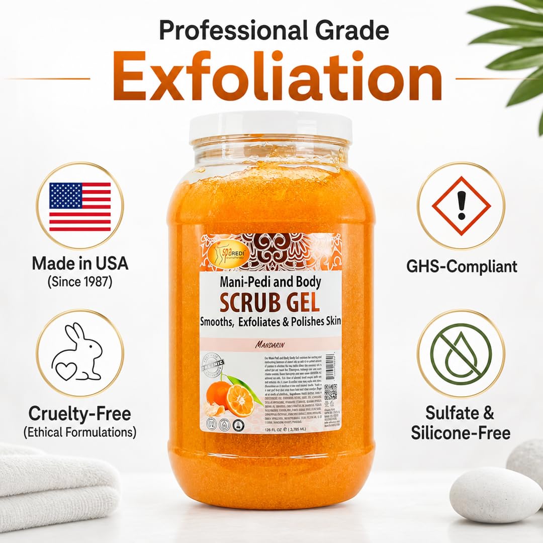 SPA REDI Exfoliating Scrub Pumice Gel - Hydrating Body Exfoliator with Hyaluronic Acid - Refresh &amp; Revitalize