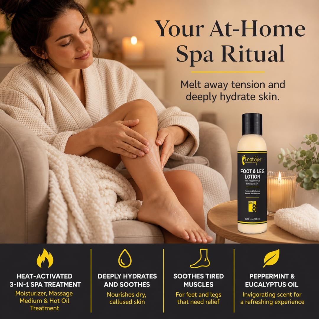 Foot Spa Healing Therapy Massage Lotion – Bulk Refill Gallon – Professional Pedicure &amp; Body Moisturizer with Peppermint &amp; Eucalyptus – Infused with Natural Oils &amp; Vitamins for Deep Hydration