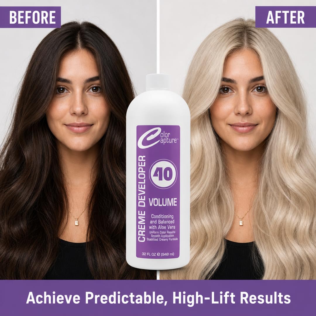COLOR CAPTURE - Cream Developer, Hair Color Enhancer - Provides Consistent, Vibrant Results for Professional Coloring
