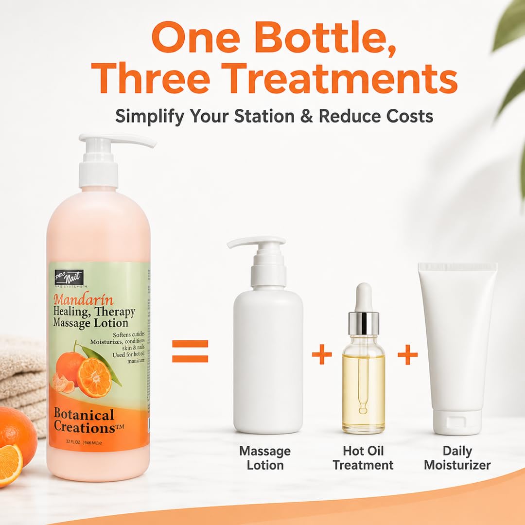 PRO NAIL Healing Therapy Massage Lotion - Nourishes &amp; Moisturizes Skin, Perfect for Pedicure, Manicure &amp; Body Care