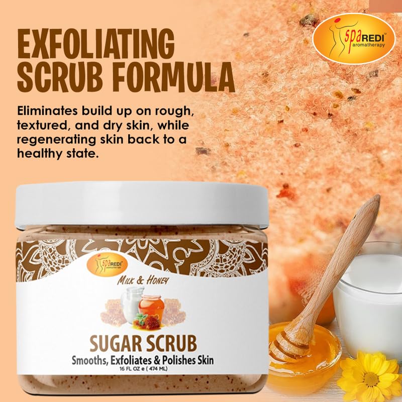 SPA REDI Sugar Body Scrub - Exfoliating &amp; Moisturizing for Smooth, Fresh Skin