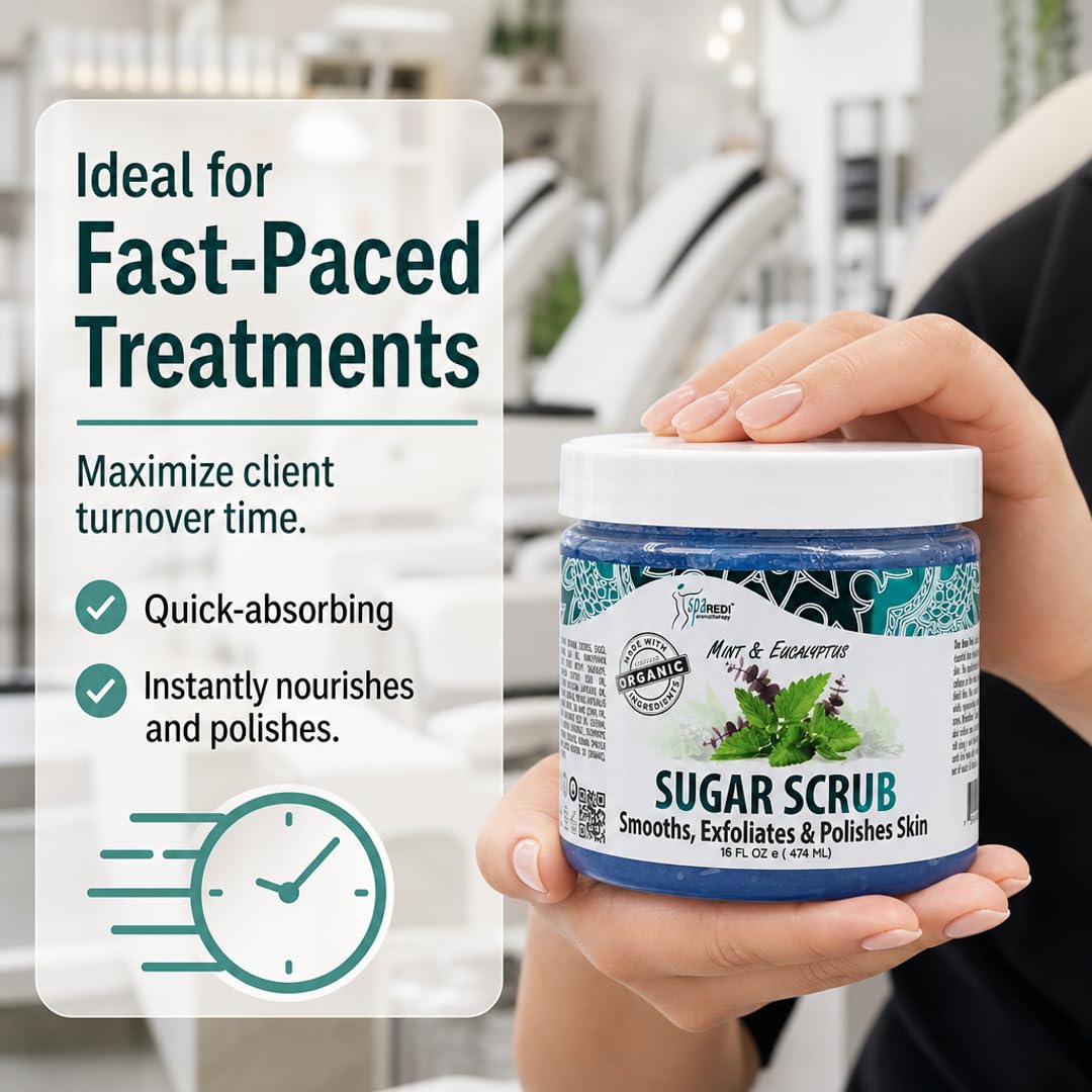 SPA REDI Sugar Body Scrub - Exfoliating &amp; Moisturizing for Smooth, Fresh Skin