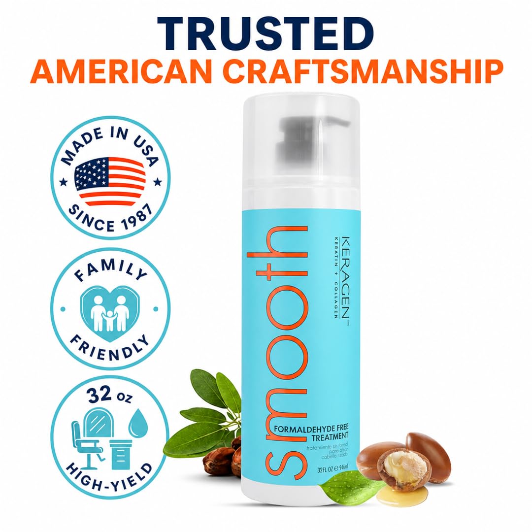 KERAGEN Brazilian Keratin Smoothing Treatment Formaldehyde-Free Blowout Straightening System