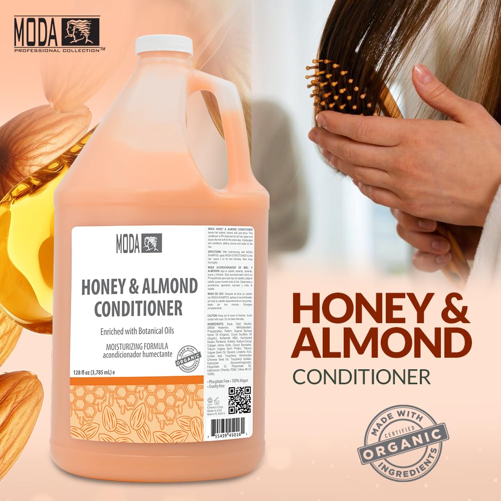 MODA Moisturizing Conditioner for All Hair Types – Professional Treatment – Balsam and Protein Formula – Strengthens, Hydrates, Adds Volume, Restores Shine and Protects Color