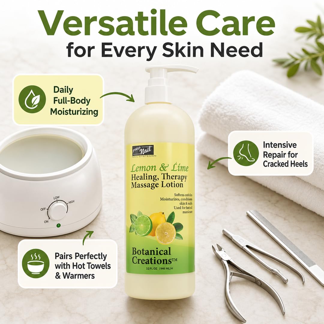 PRO NAIL Healing Therapy Massage Lotion - Nourishes &amp; Moisturizes Skin, Perfect for Pedicure, Manicure &amp; Body Care