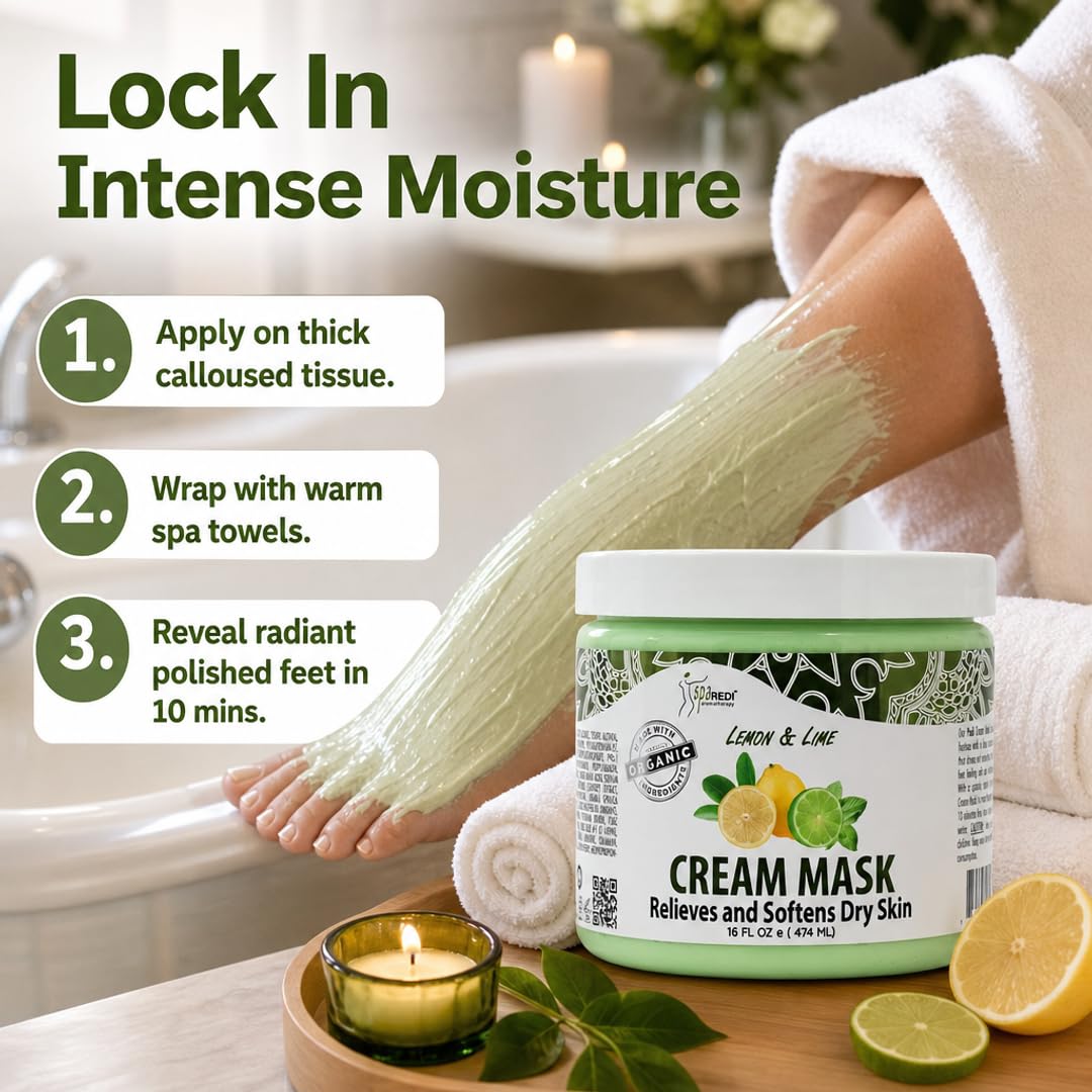SPA REDI Body &amp; Foot Cream Mask - Hydrating &amp; Refreshing for Tired Skin