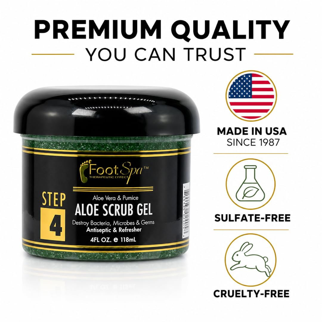 Foot Spa Exfoliating Scrub Gel – Bulk Refill Gallon for Manicure, Pedicure &amp; Body – Infused with Aloe Vera &amp; Salicylic Acid – Professional Exfoliator for Smooth, Polished &amp; Hydrated Skin