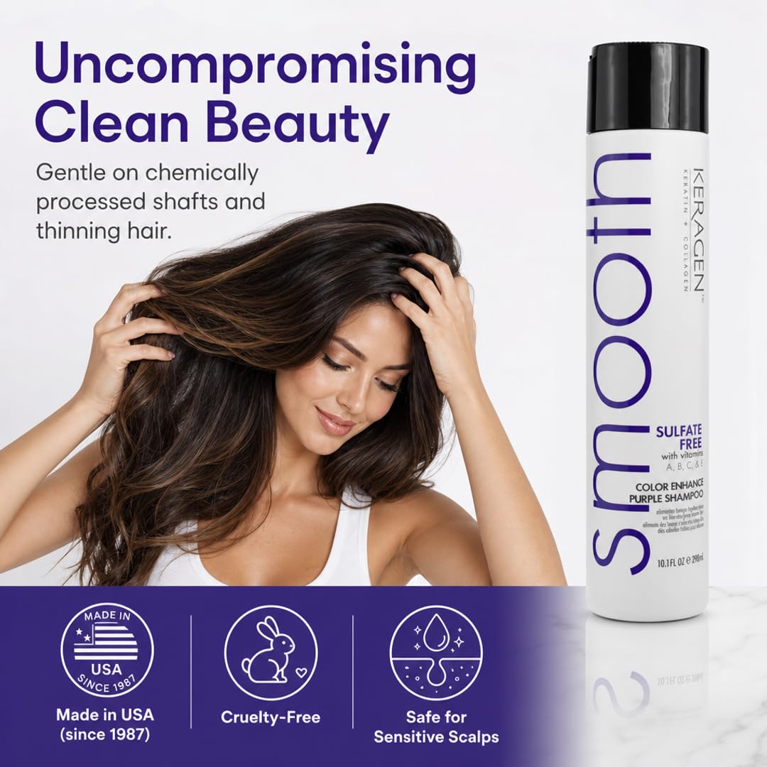 KERAGEN Purple Shampoo &amp; Conditioner - Toning System for Blonde &amp; Silver Hair