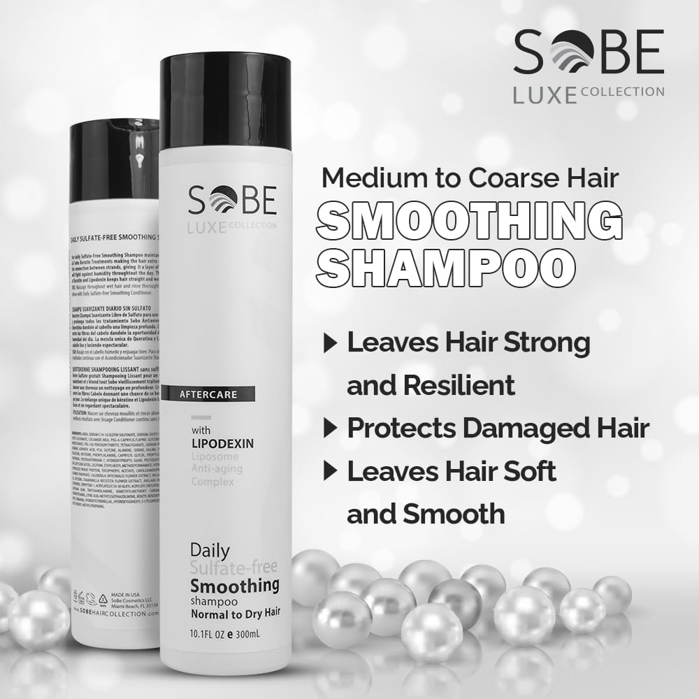 SOBE LUXE - Smoothing Shampoo for Treated Hair, 10 Oz - Strengthens &amp; Protects Color