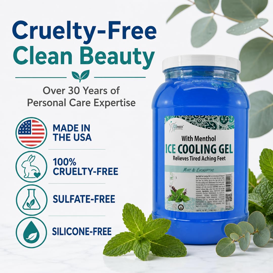 SPA REDI Massage Cooling Gel for Pedicure - Professional Strength Ice Cooling Gel - Refresh &amp; Soothe - Beauty Market Online