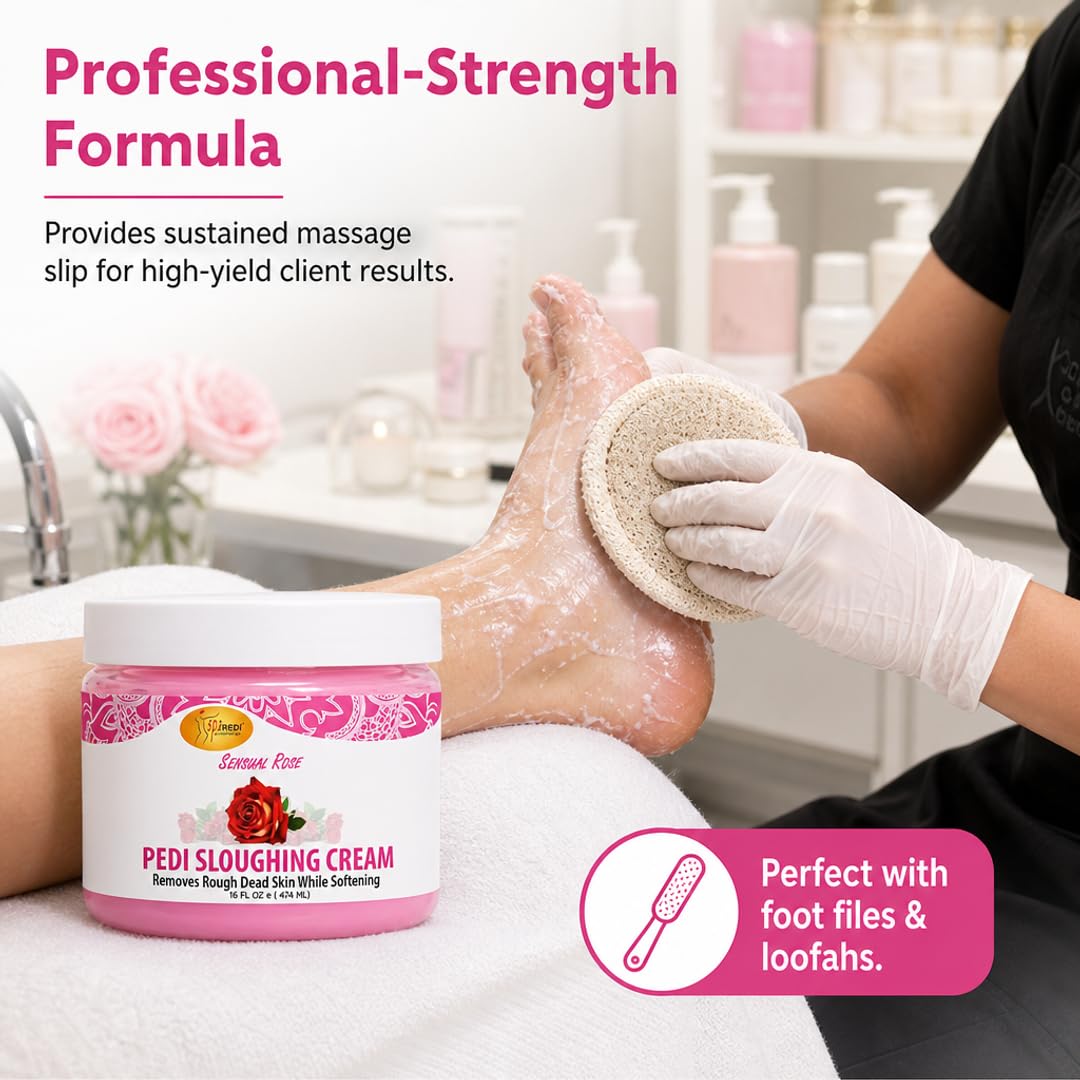 SPA REDI Sensual Rose Foot Cream used during a pedicure