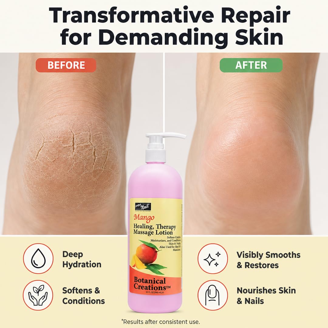 PRO NAIL Healing Therapy Massage Lotion - Nourishes &amp; Moisturizes Skin, Perfect for Pedicure, Manicure &amp; Body Care