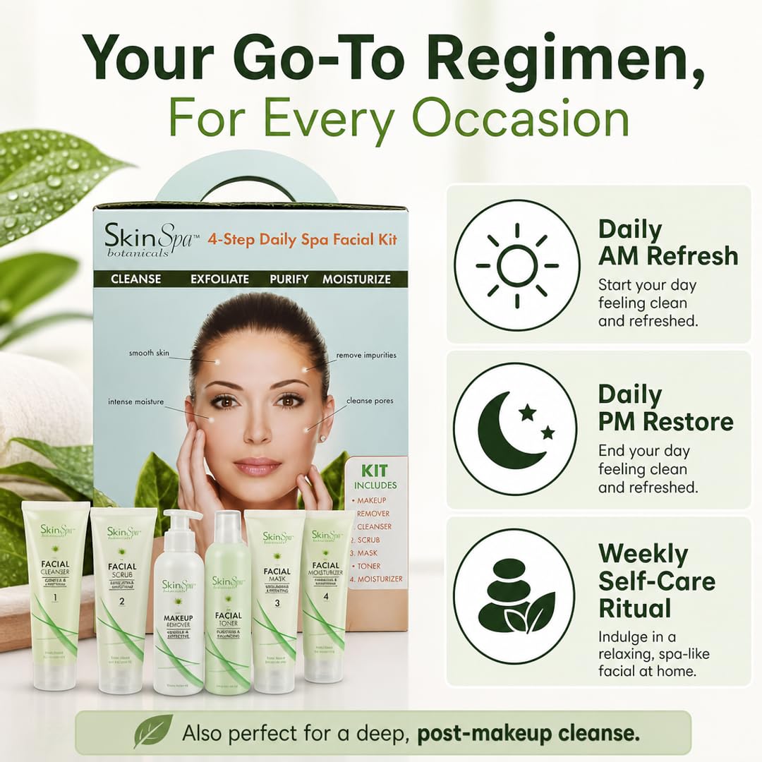 SKIN SPA Facial Cleanser Set with aloe vera 8 oz