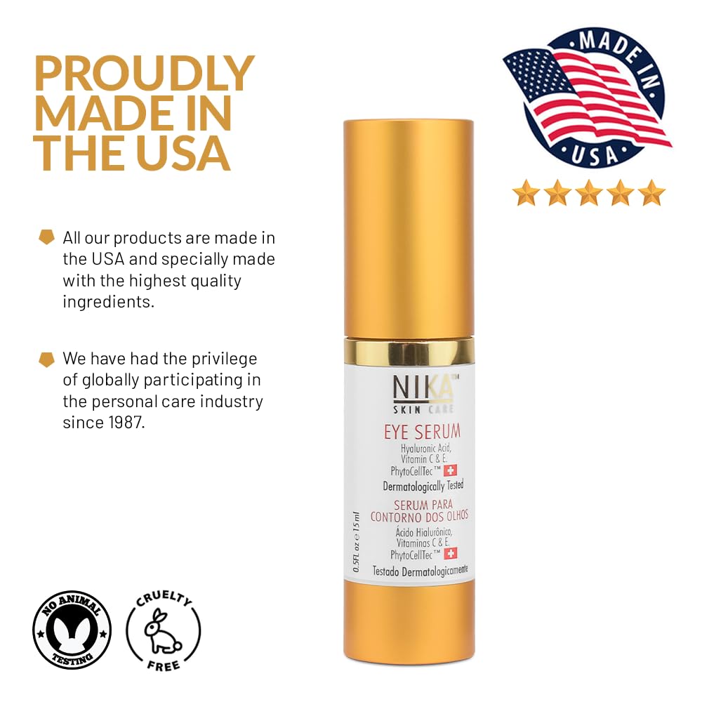NIKA Eye Serum with Vitamin C, Vitamin E, Hyaluronic Acid