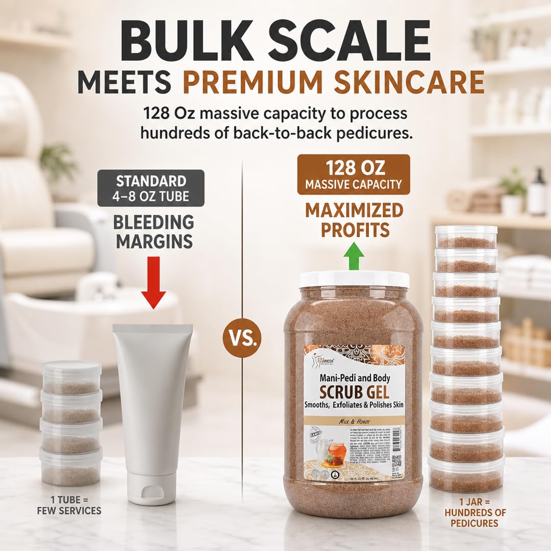 SPA REDI Exfoliating Scrub Pumice Gel - Hydrating Body Exfoliator with Hyaluronic Acid - Refresh &amp; Revitalize